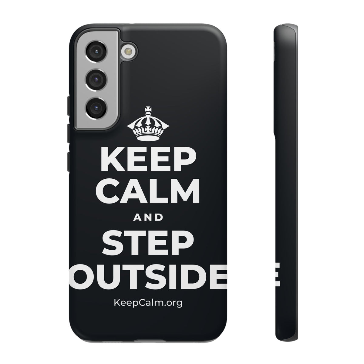 KEEP CALM AND STEP OUTSIDE Phone Case (Dark)