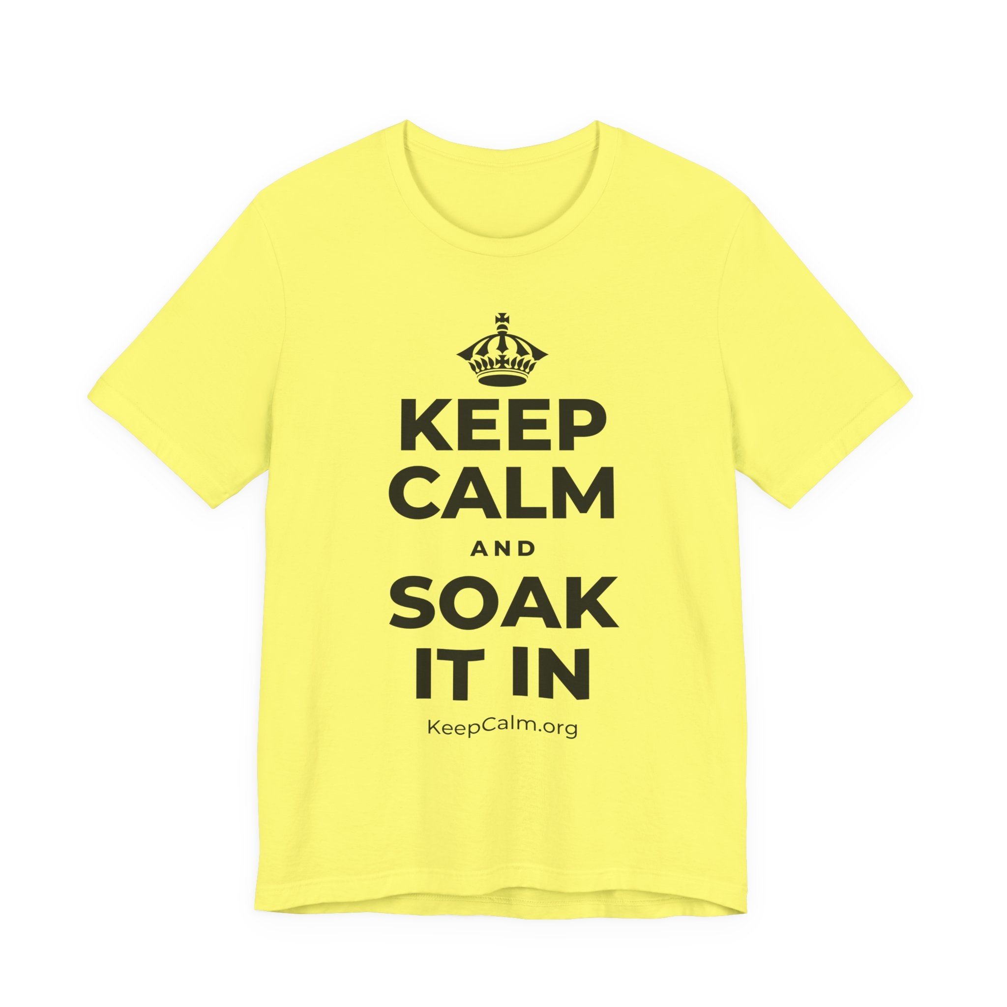 KEEP CALM AND SOAK IT IN T-Shirt (Soft Cream–Heather Mauve)