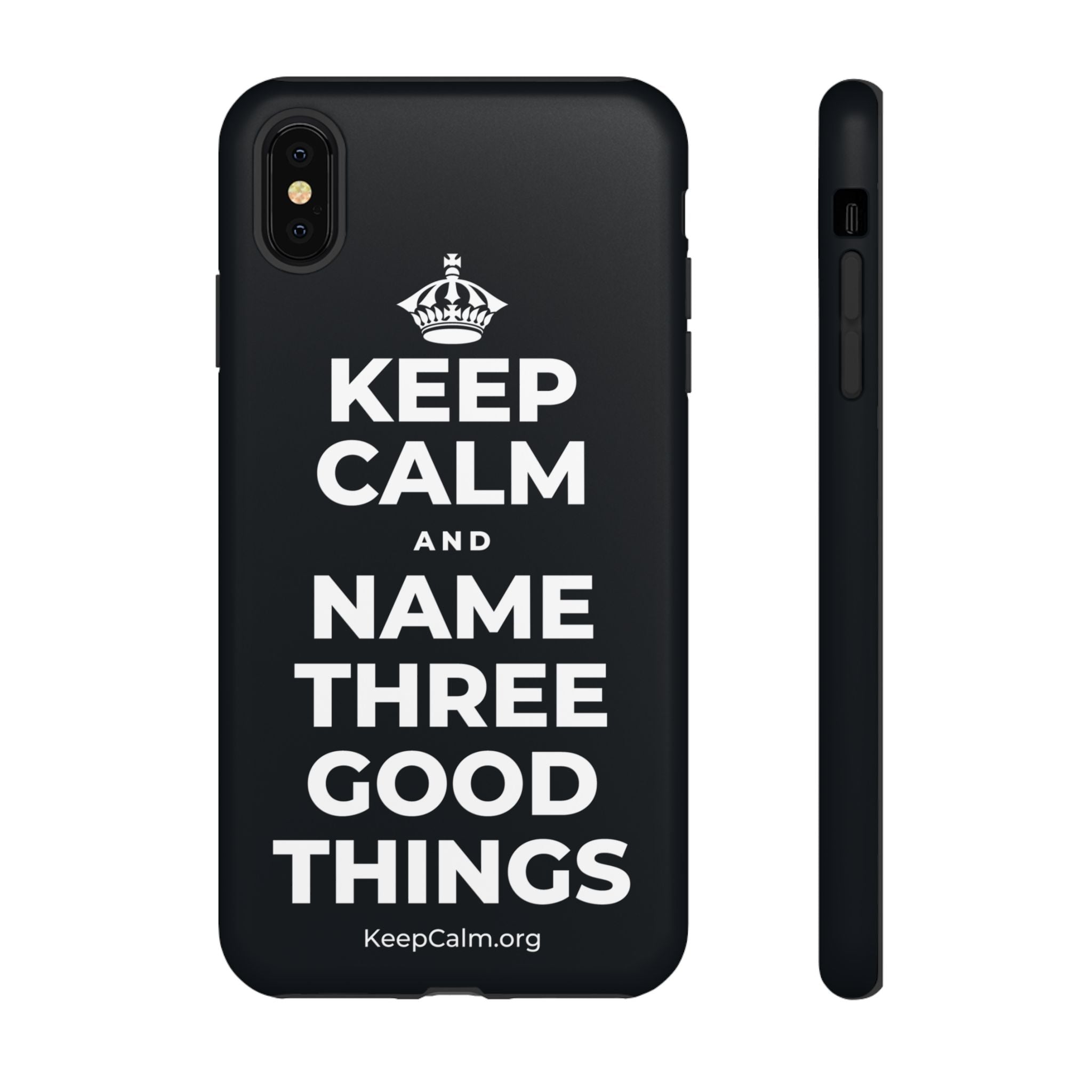 KEEP CALM AND NAME THREE GOOD THINGS Phone Case (Dark)