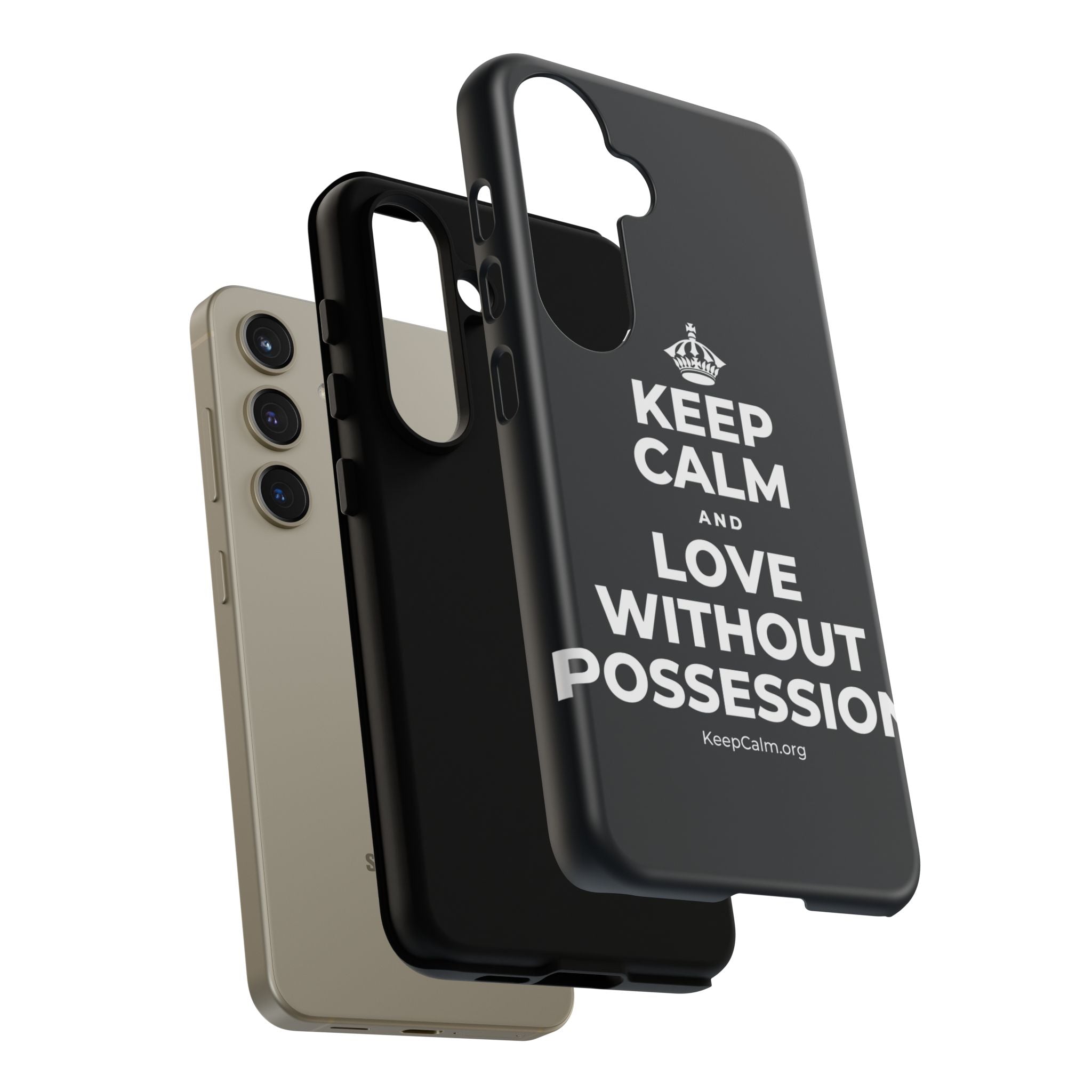 KEEP CALM AND LOVE WITHOUT POSSESSION Phone Case (Dark)