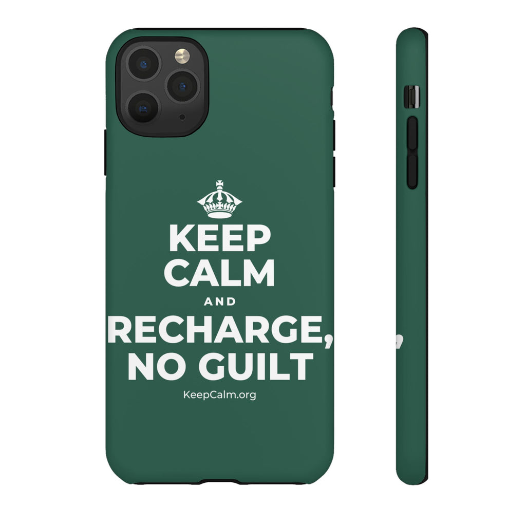 KEEP CALM AND RECHARGE, NO GUILT Phone Case