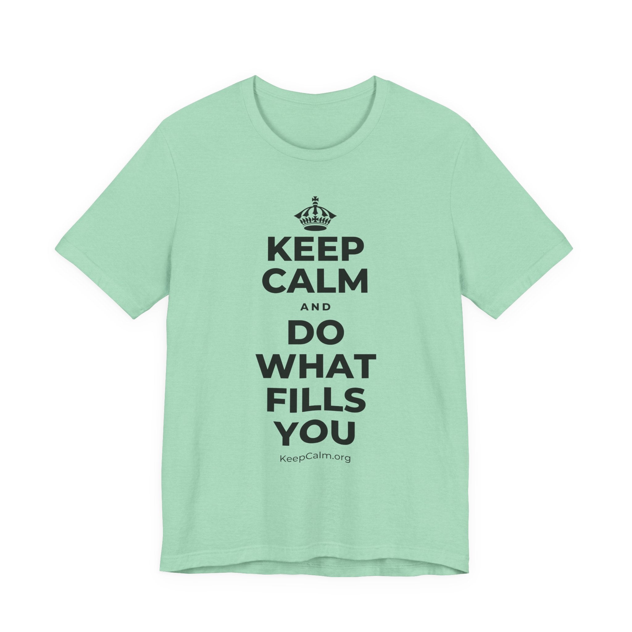 KEEP CALM AND DO WHAT FILLS YOU T-Shirt (Baby Blue–Silver)