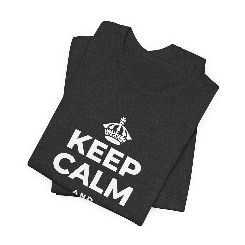 KEEP CALM AND HOLD ON T-Shirt (White–Asphalt)