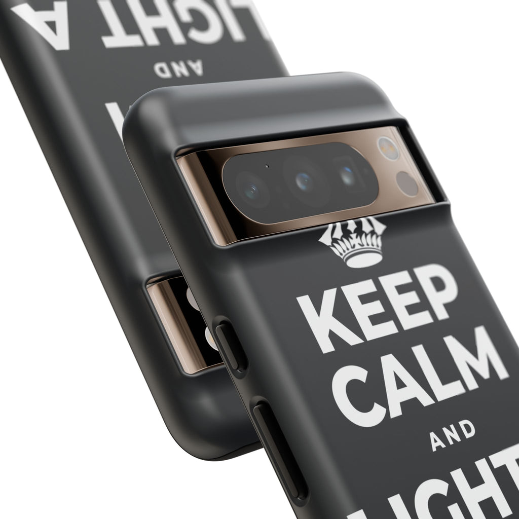 KEEP CALM AND LIGHT A COZY CANDLE Phone Case (Dark)