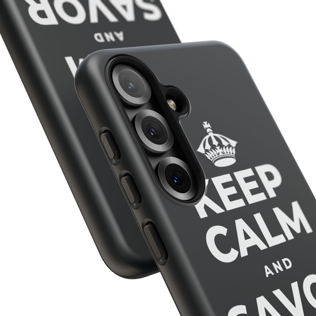 KEEP CALM AND SAVOR THIS MOMENT Phone Case (Dark)