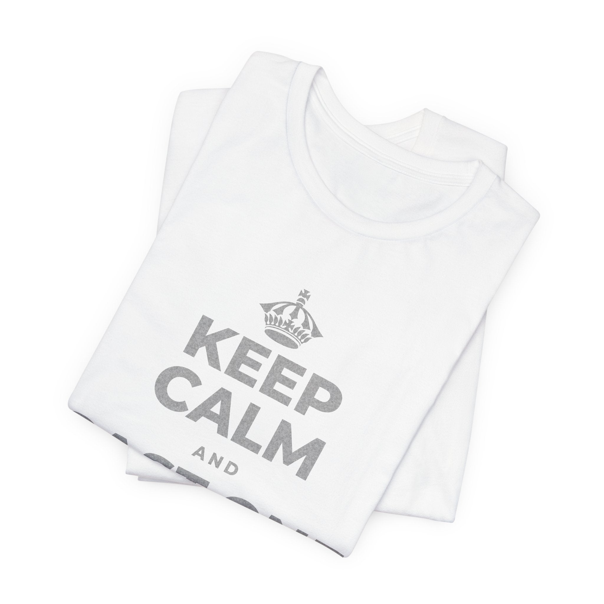 KEEP CALM AND CAST ONE VOTE T-Shirt (White–Asphalt)