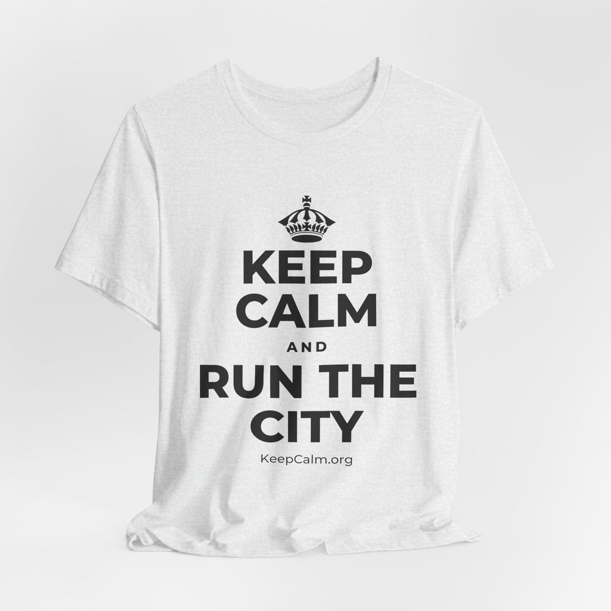 KEEP CALM AND RUN THE CITY T-Shirt (Soft Cream–Heather Mauve)