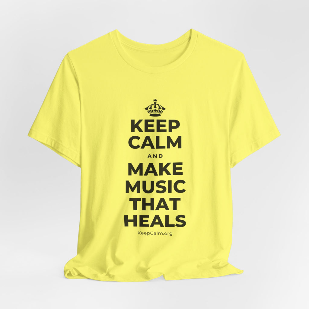 KEEP CALM AND MAKE MUSIC THAT HEALS T-Shirt (Soft Cream–Heather Mauve)