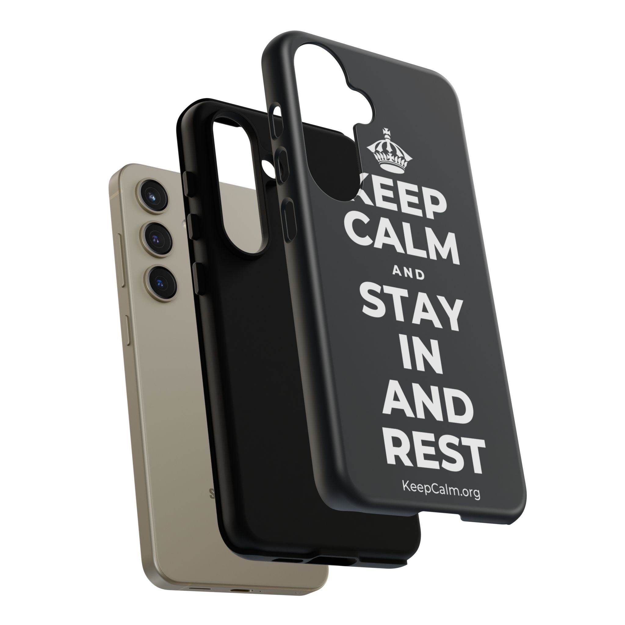 KEEP CALM AND STAY IN AND REST Phone Case (Dark)