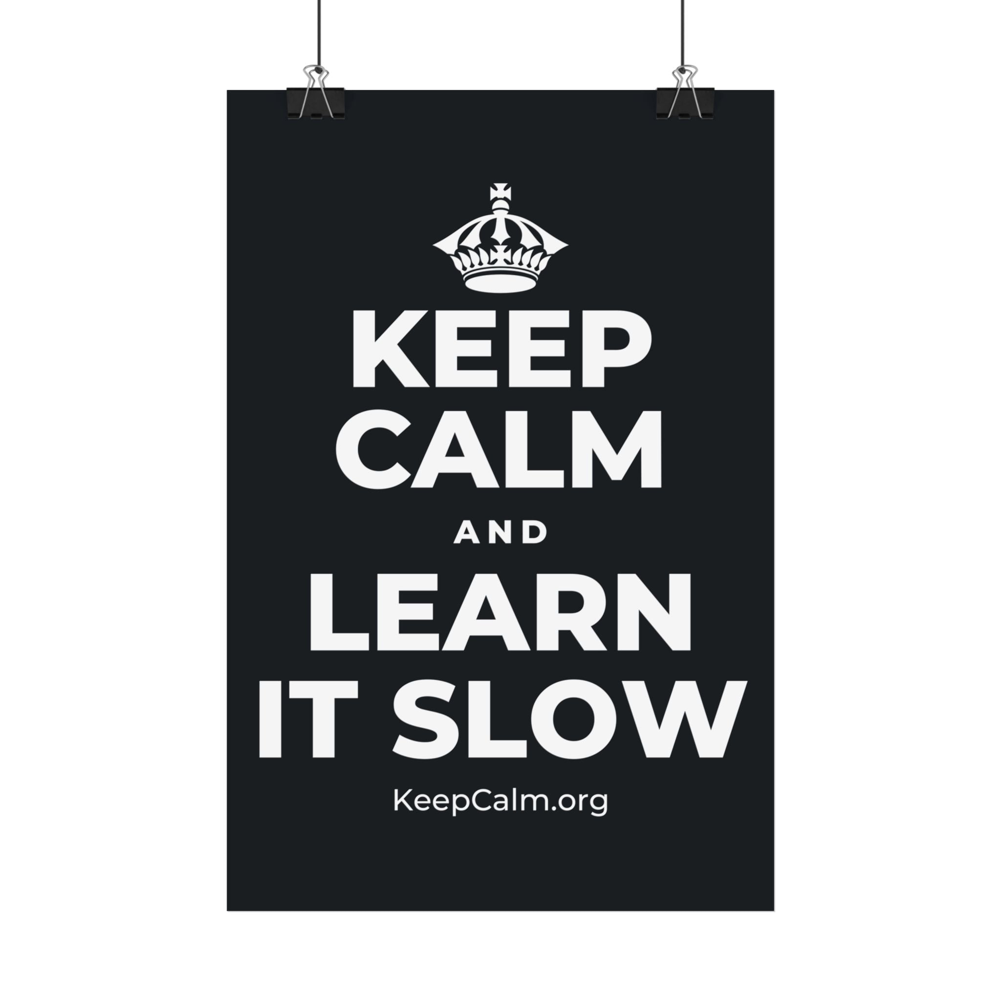 KEEP CALM AND LEARN IT SLOW Satin Poster (Dark)