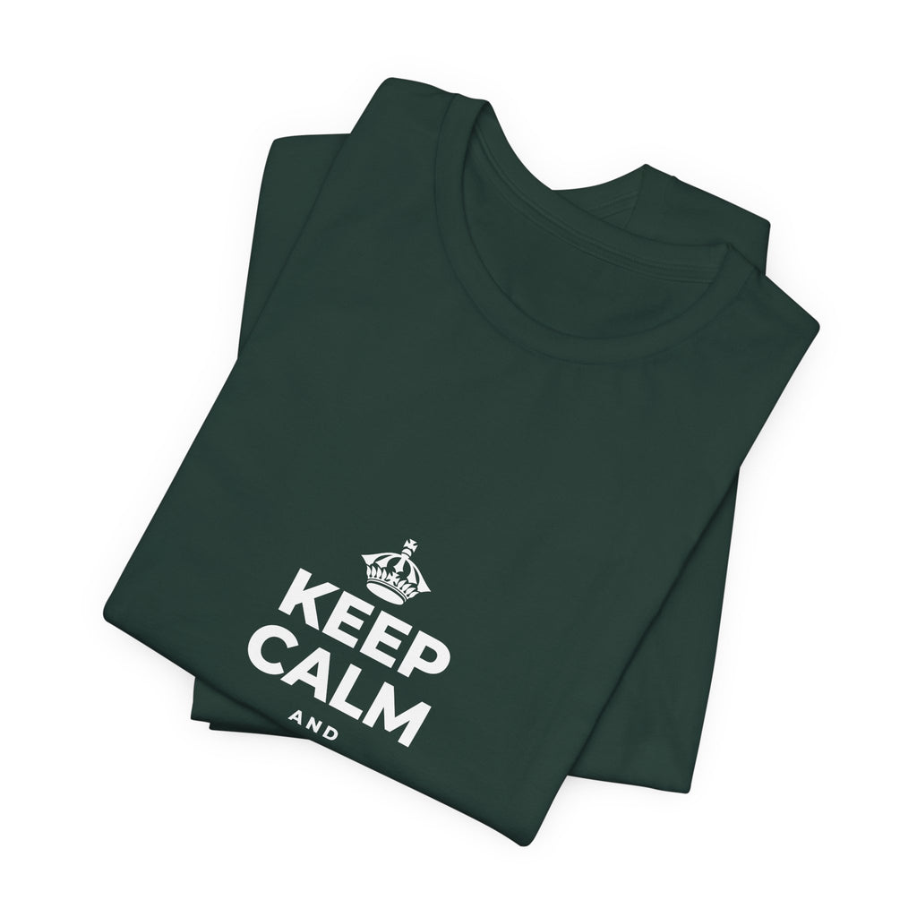KEEP CALM AND STAY UNBOTHERED T-Shirt (White–Asphalt)