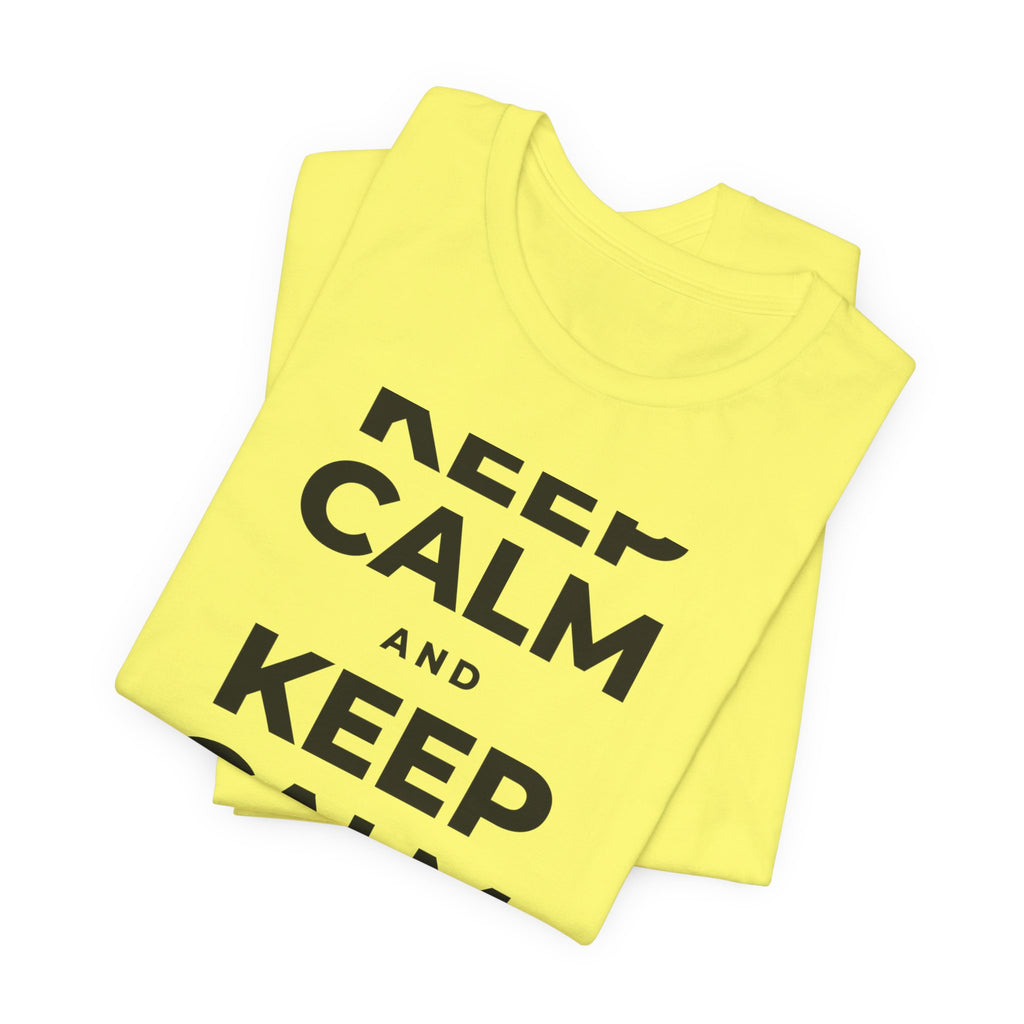 KEEP CALM AND BREATHE SLOWLY T-Shirt (Soft Cream–Heather Mauve)