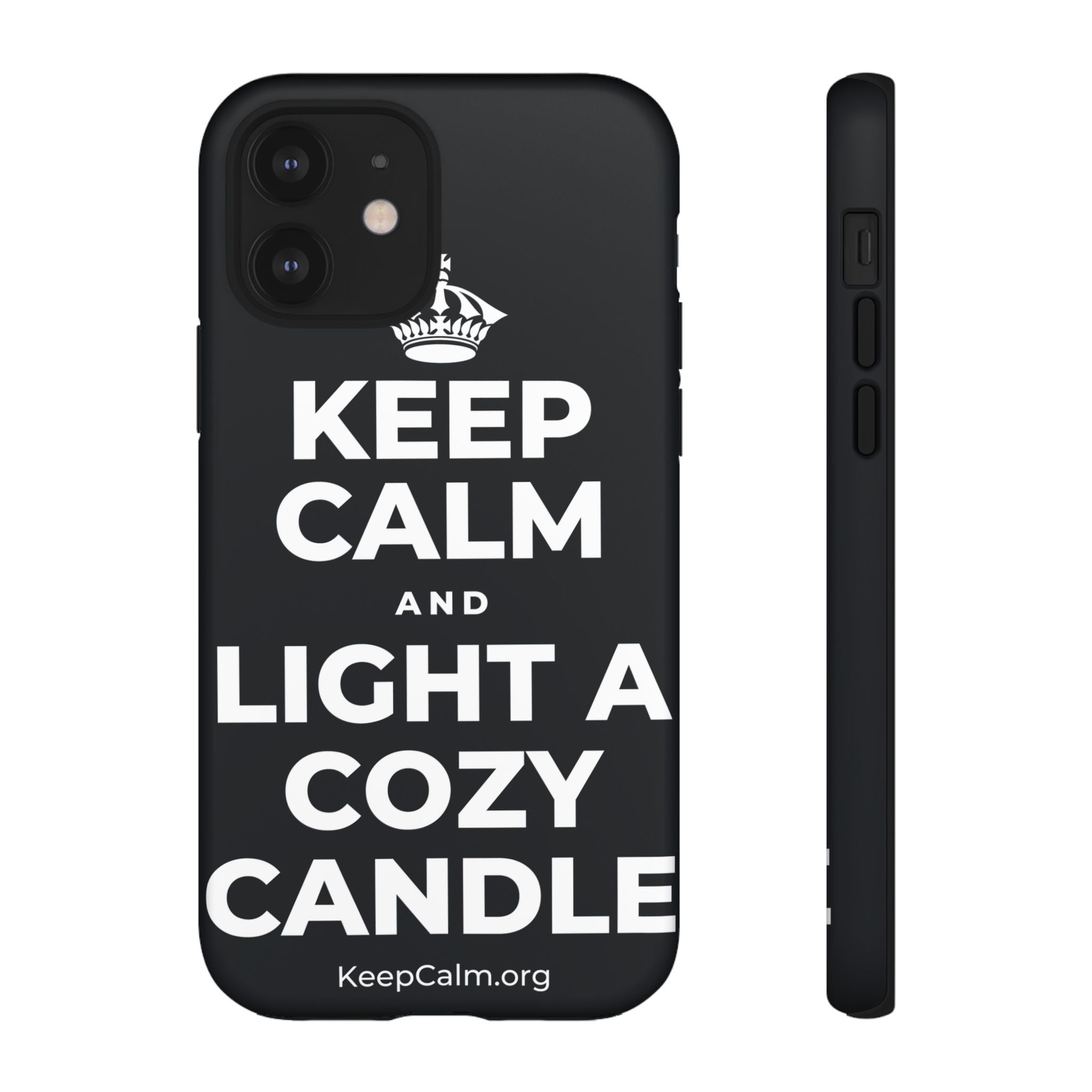 KEEP CALM AND LIGHT A COZY CANDLE Phone Case (Dark)
