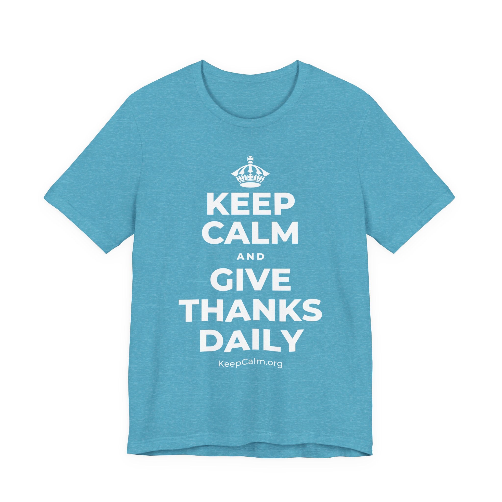 KEEP CALM AND GIVE THANKS DAILY T-Shirt (Soft Cream–Heather Mauve)