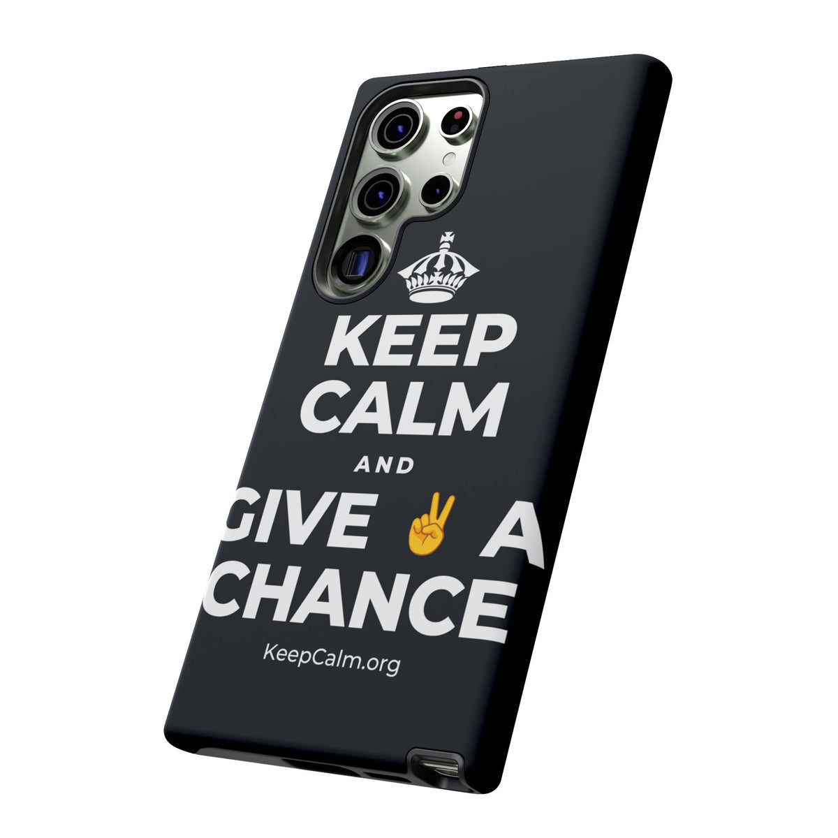 KEEP CALM AND GIVE ✌️ A CHANCE Phone Case (Dark)