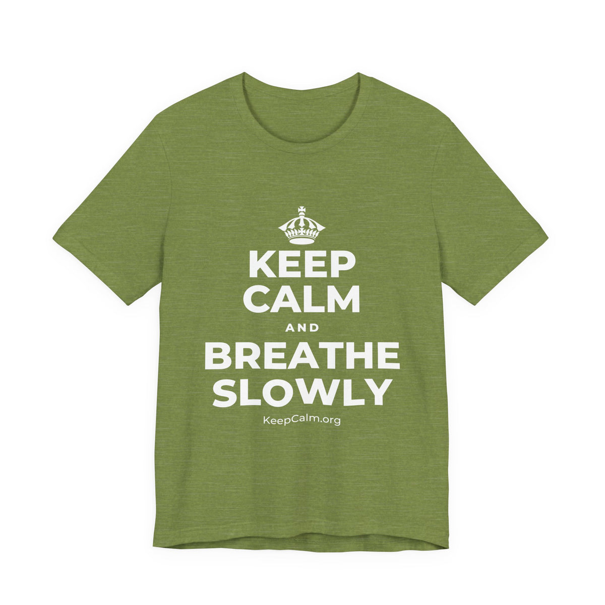 KEEP CALM AND BREATHE SLOWLY T-Shirt (Baby Blue–Silver)