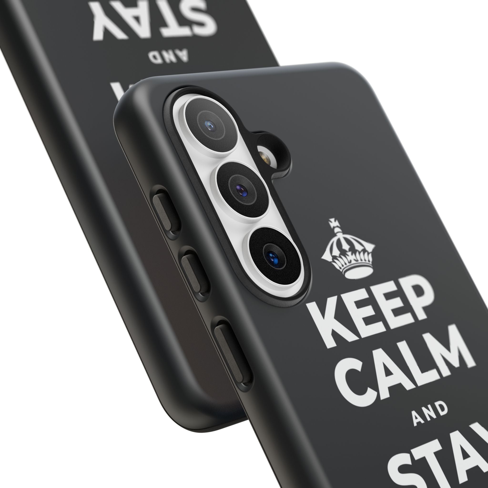KEEP CALM AND STAY RIGHT HERE Phone Case (Dark)
