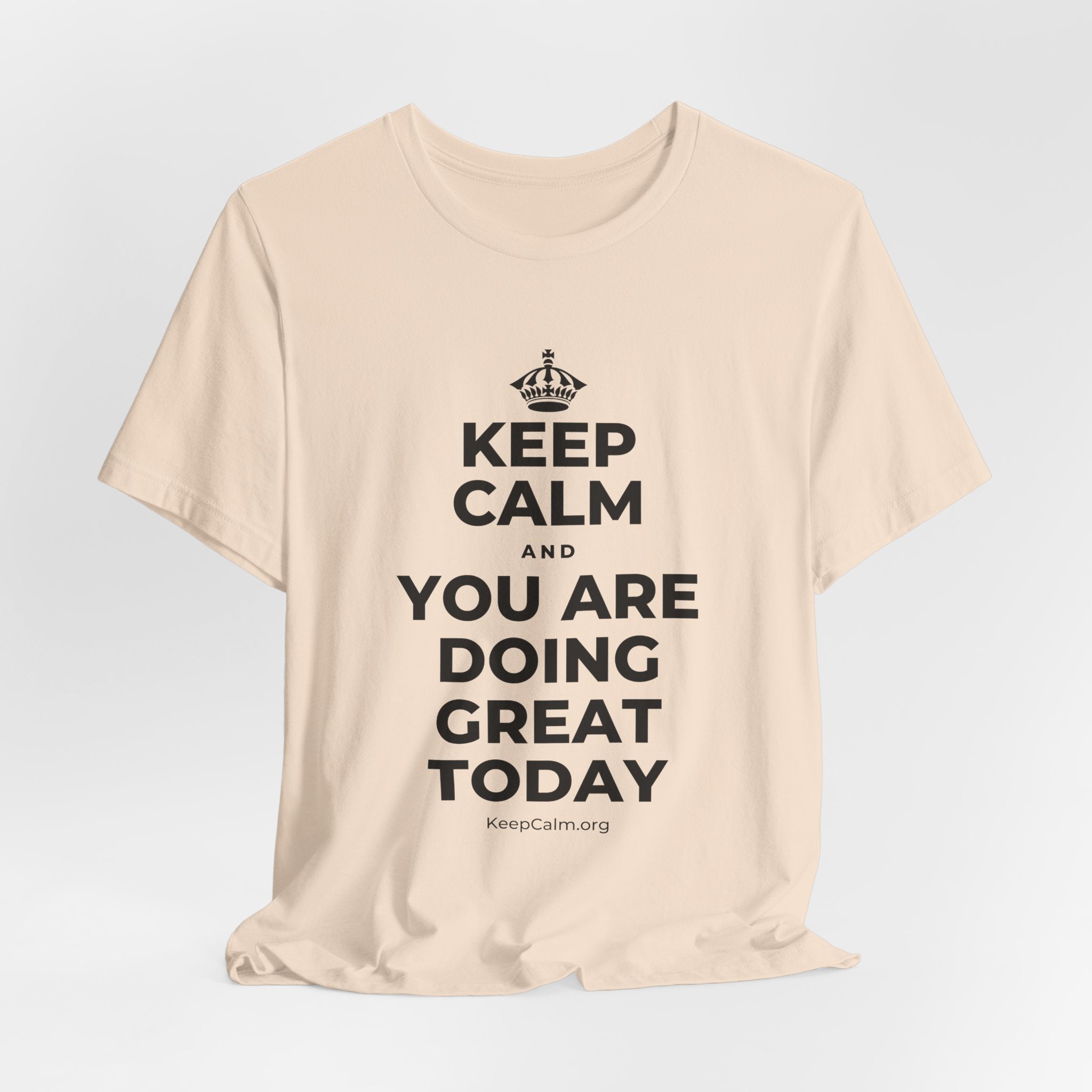 KEEP CALM AND YOU ARE DOING GREAT TODAY T-Shirt (Soft Cream–Heather Mauve)