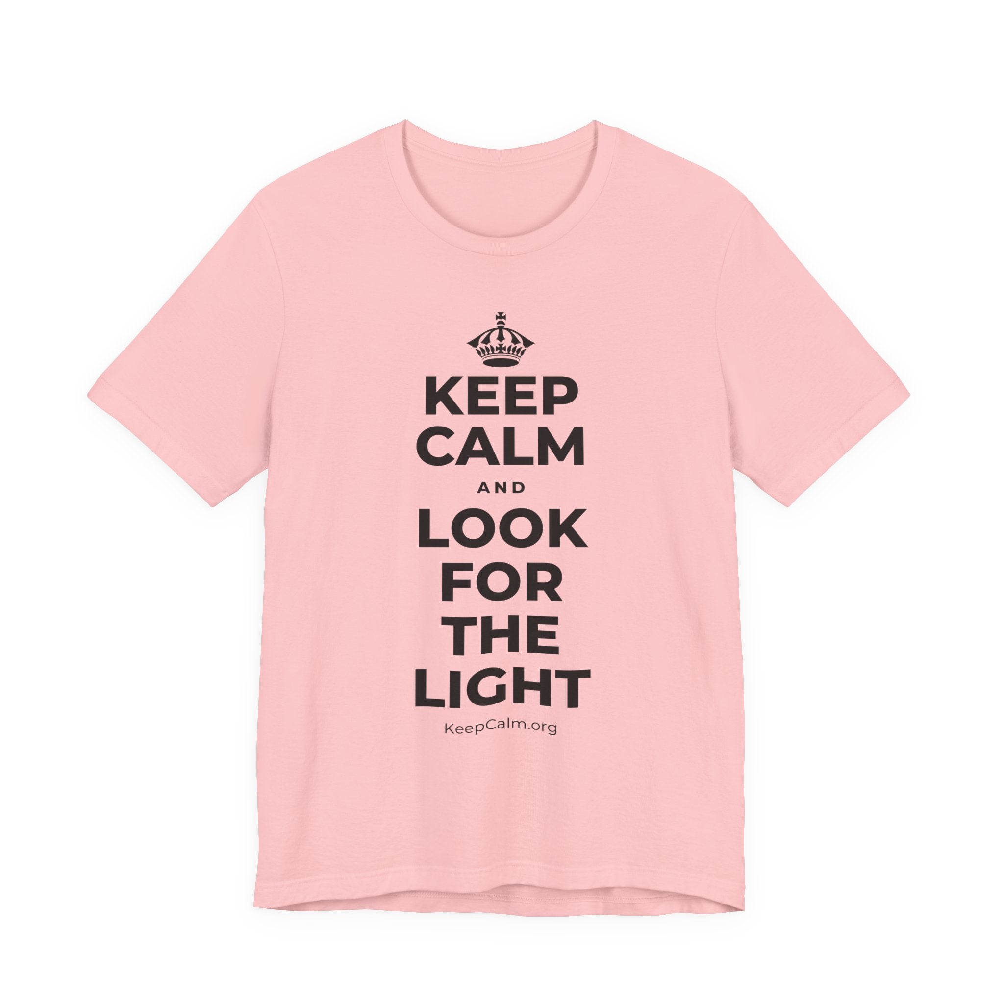 KEEP CALM AND LOOK FOR THE LIGHT T-Shirt (White–Asphalt)