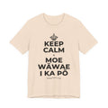 KEEP CALM A MOE WĀWAE I KA PŌ T-Shirt (Soft Cream–Heather Mauve)