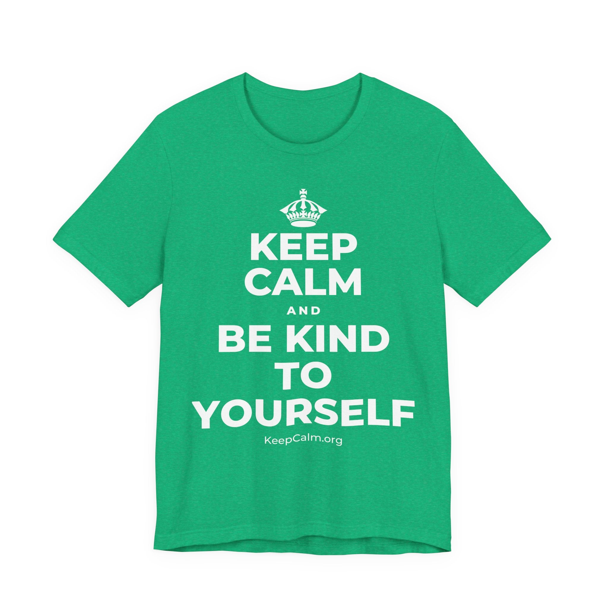KEEP CALM AND BE KIND TO YOURSELF T-Shirt (Baby Blue–Silver)