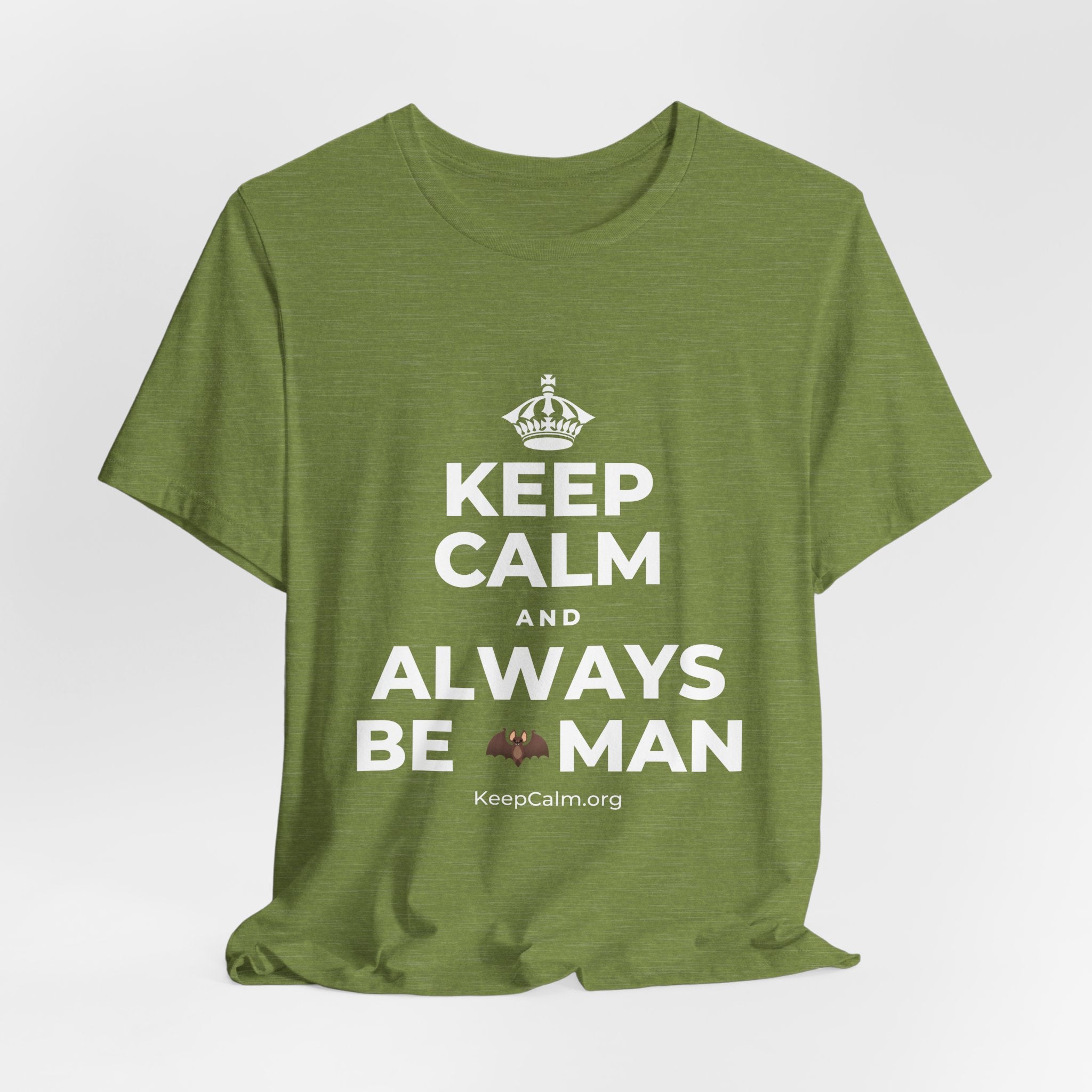KEEP CALM AND ALWAYS BE 🦇MAN T-Shirt (Baby Blue–Silver)