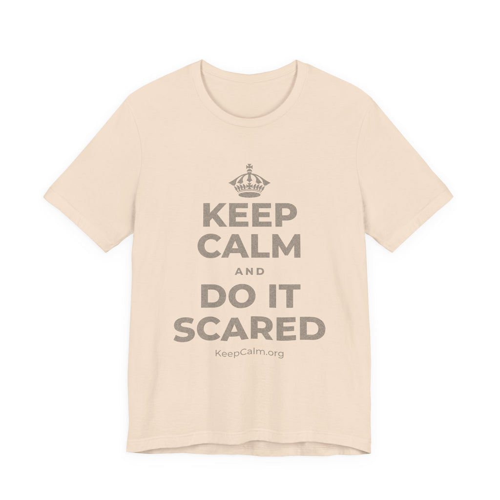 KEEP CALM AND DO IT SCARED T-Shirt (Soft Cream–Heather Mauve)