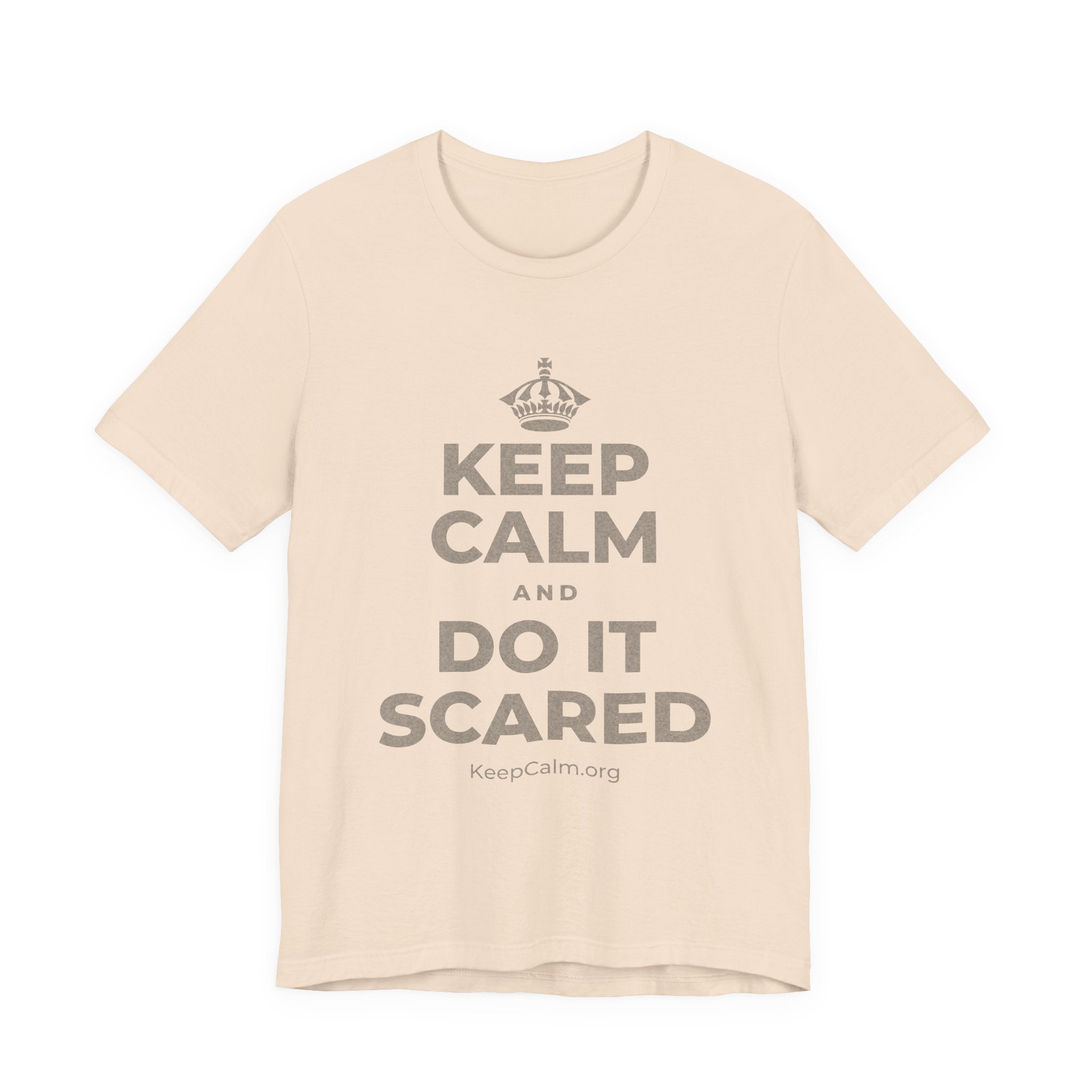 KEEP CALM AND DO IT SCARED T-Shirt (Soft Cream–Heather Mauve)