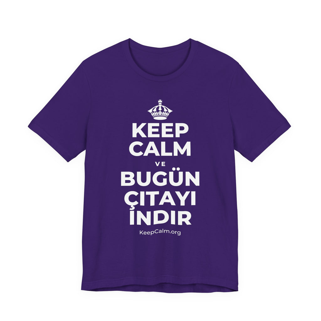 KEEP CALM VE BUGÜN ÇITAYI INDIR T-Shirt (Soft Cream–Heather Mauve)