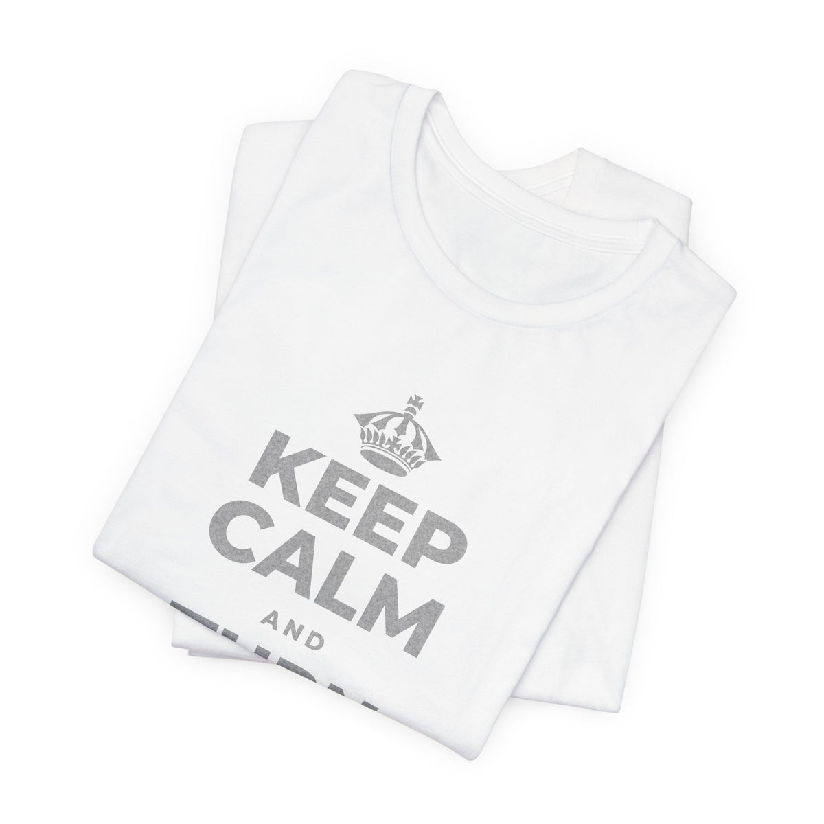 KEEP CALM AND TURN THE PAGE T-Shirt (White–Asphalt)