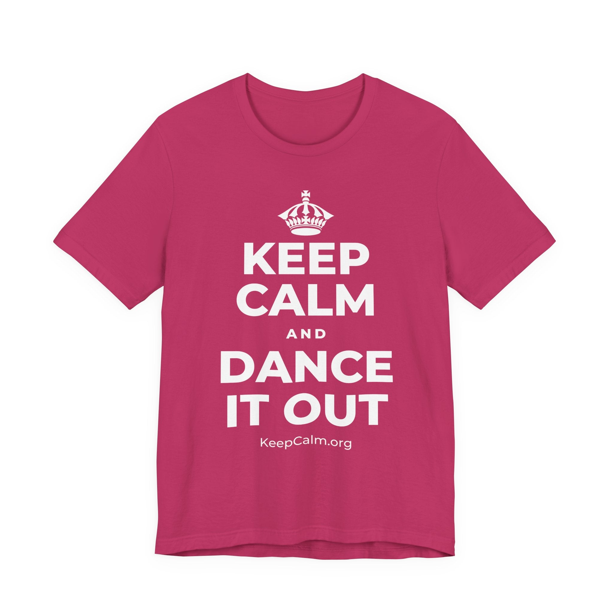 KEEP CALM AND DANCE IT OUT T-Shirt (Baby Blue–Silver)