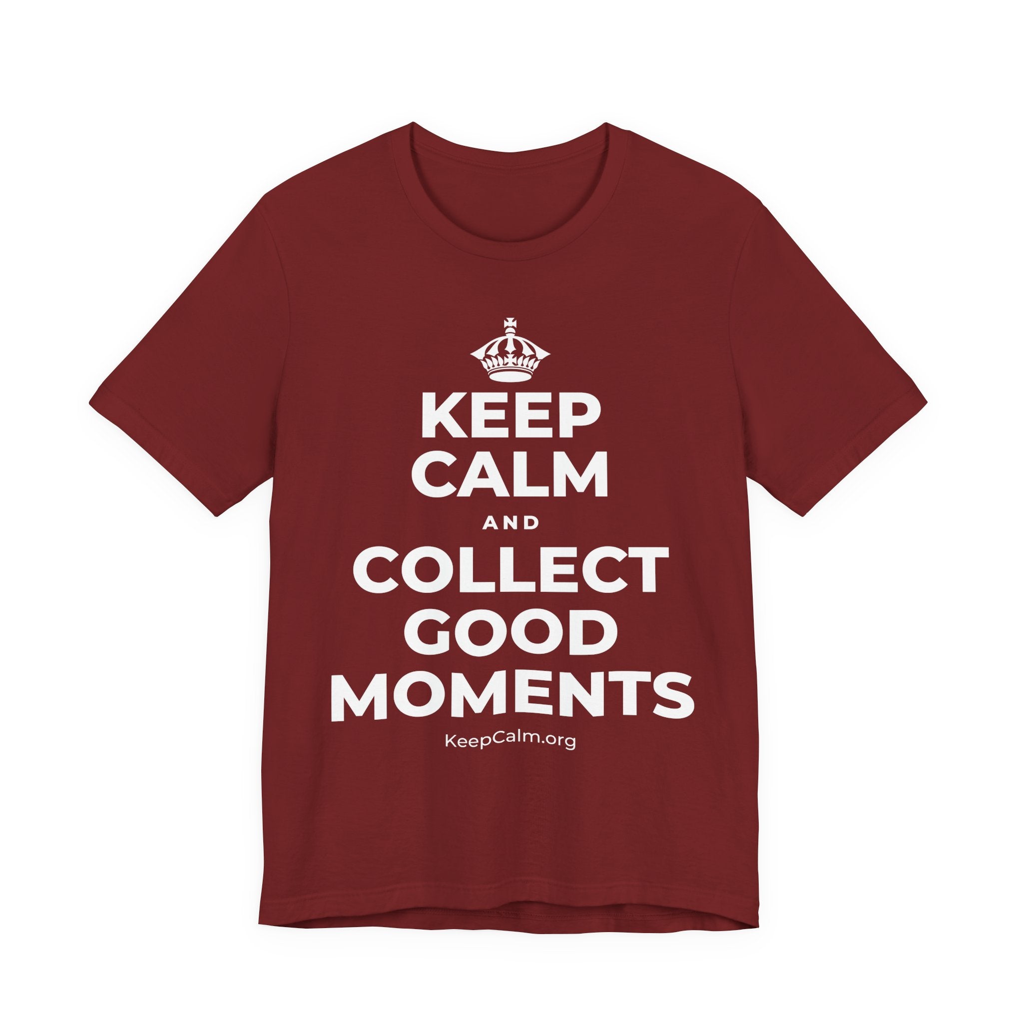 KEEP CALM AND COLLECT GOOD MOMENTS T-Shirt (Baby Blue–Silver)