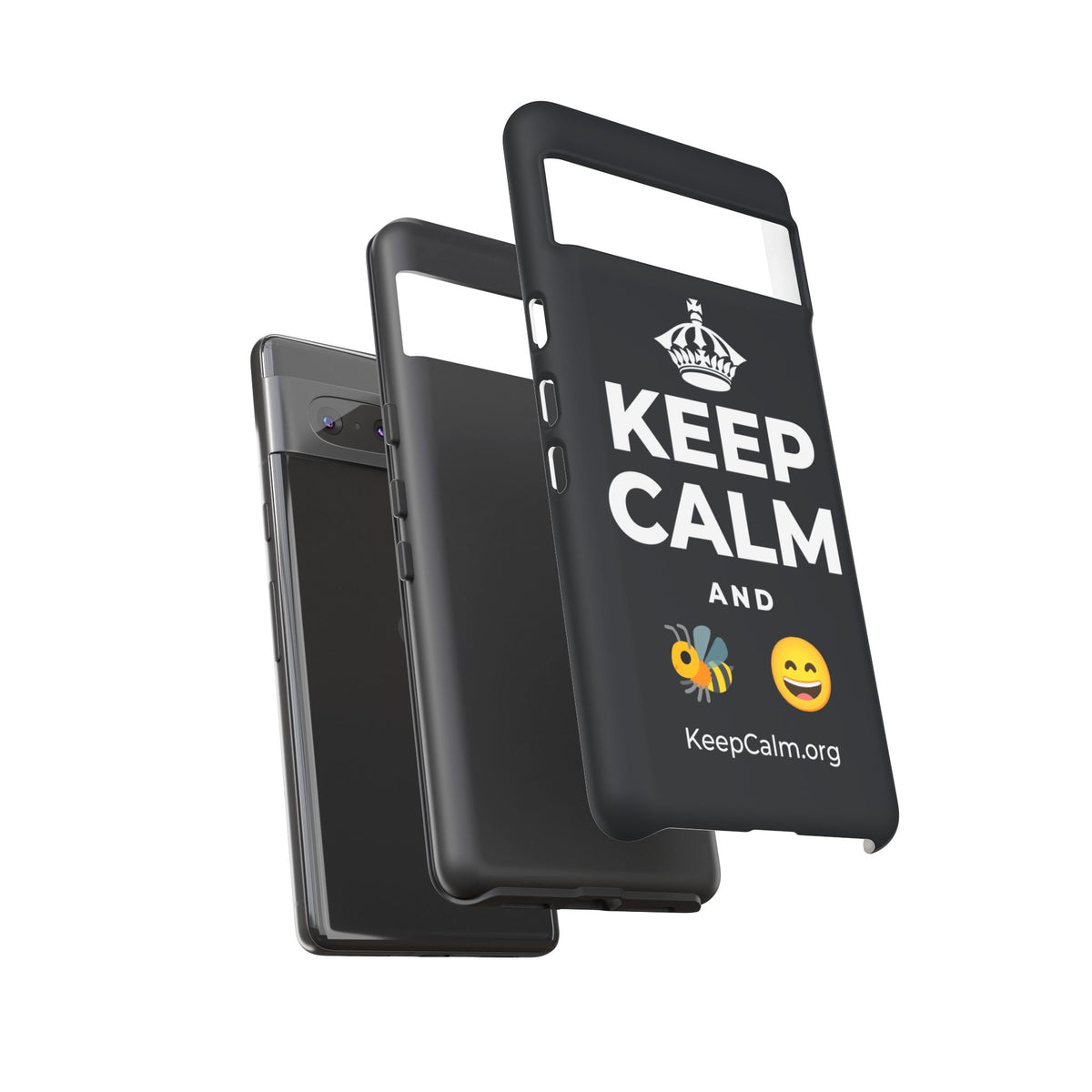 KEEP CALM AND 🐝 😄 Phone Case (Dark)
