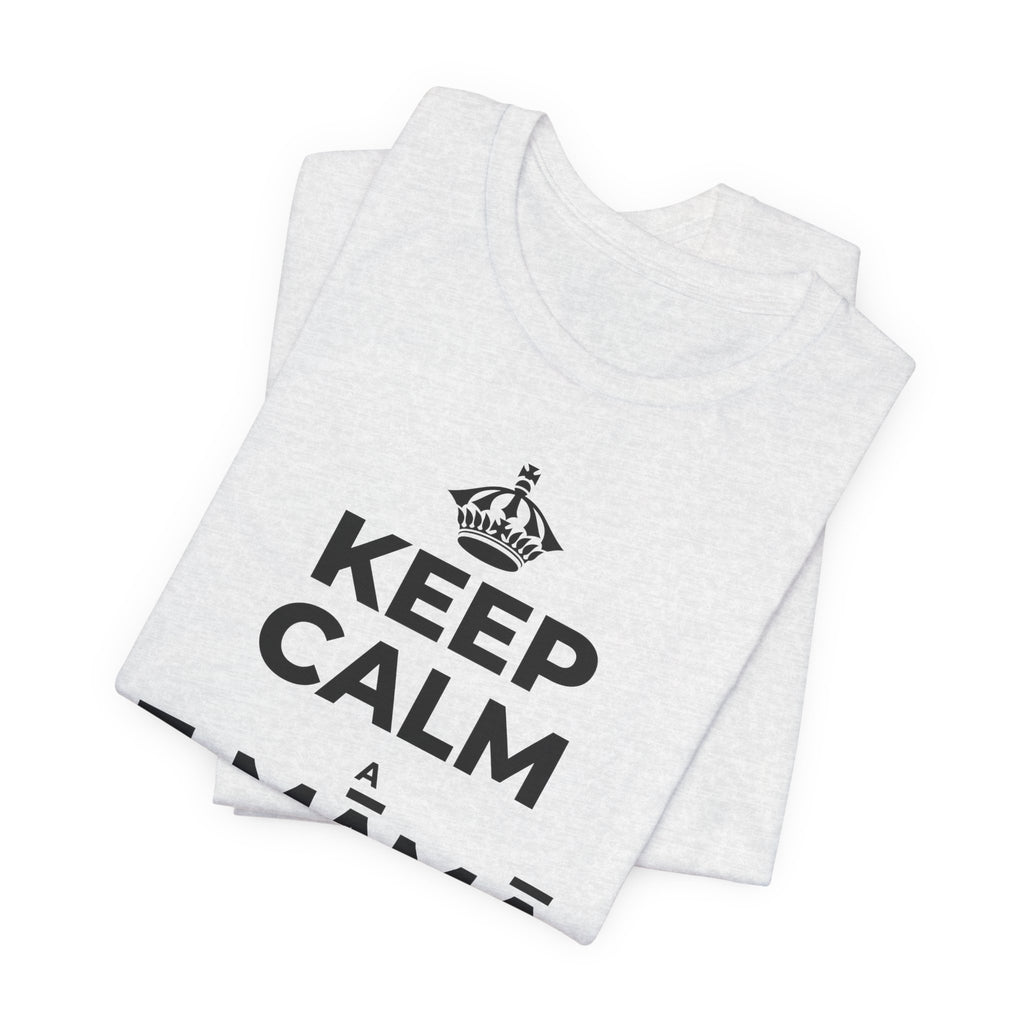 KEEP CALM A E MĀMĀ MA NĀ PAHUHOPU T-Shirt (Soft Cream–Heather Mauve)