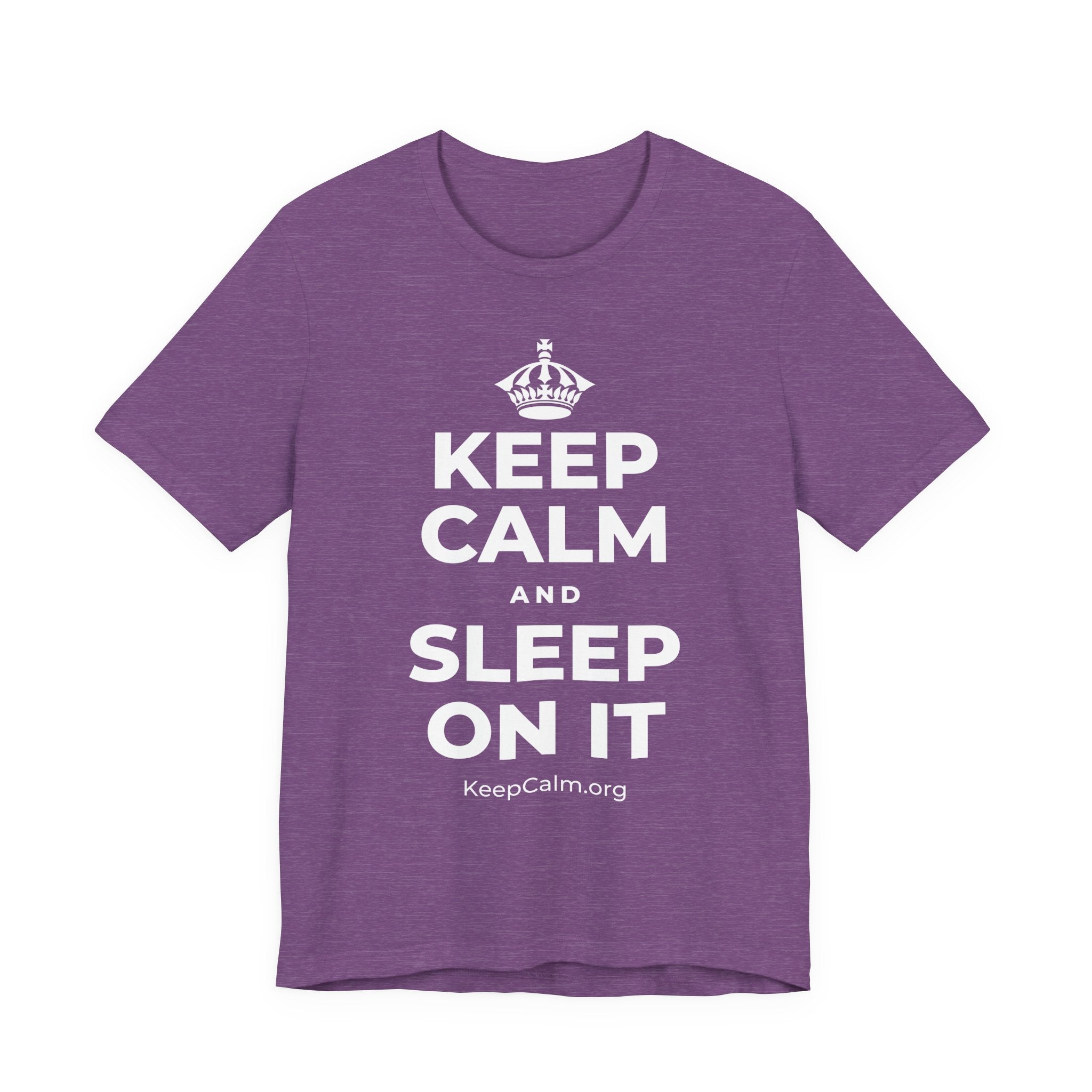 KEEP CALM AND SLEEP ON IT T-Shirt (Baby Blue–Silver)