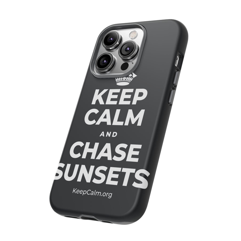 KEEP CALM AND CHASE SUNSETS Phone Case (Dark)