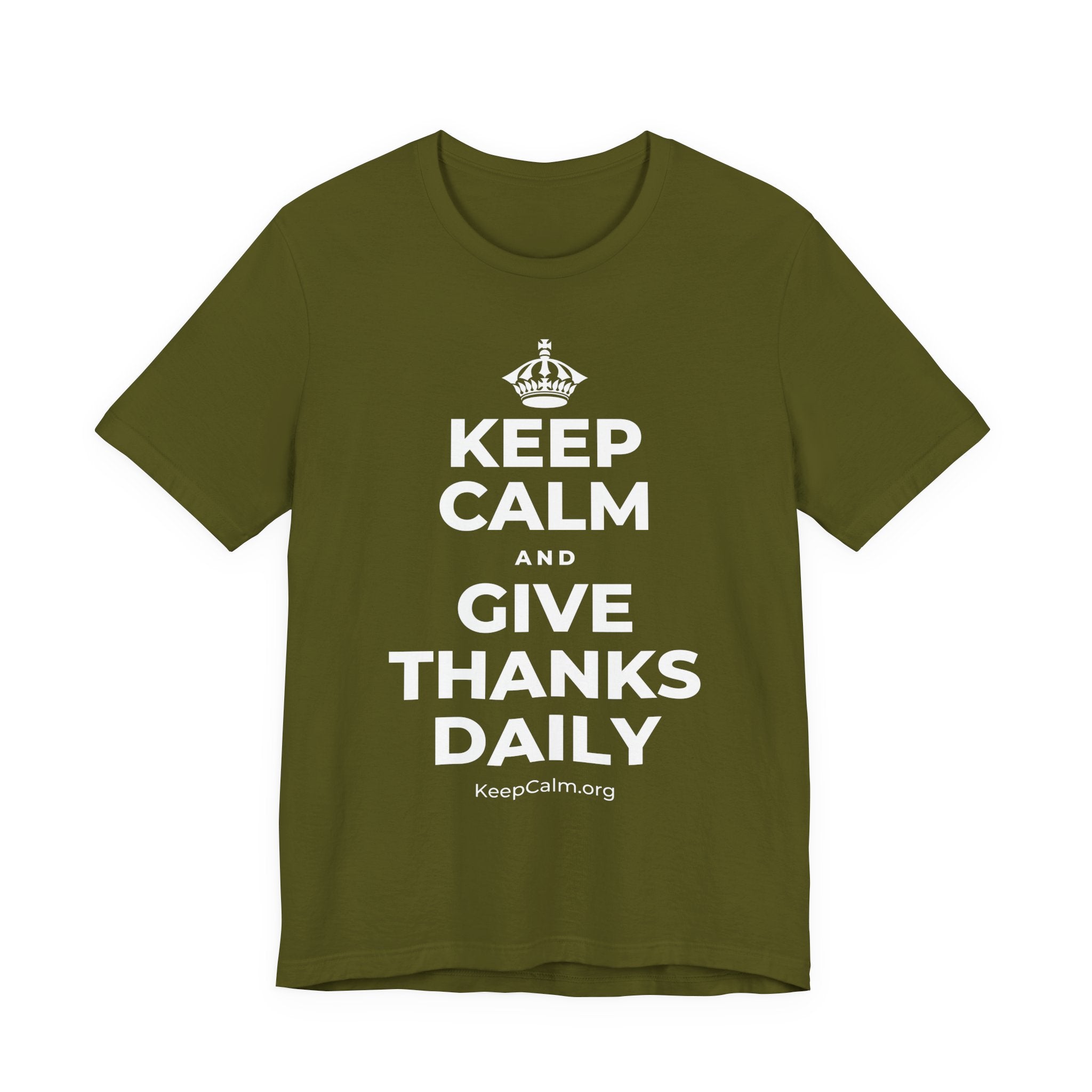 KEEP CALM AND GIVE THANKS DAILY T-Shirt (Baby Blue–Silver)