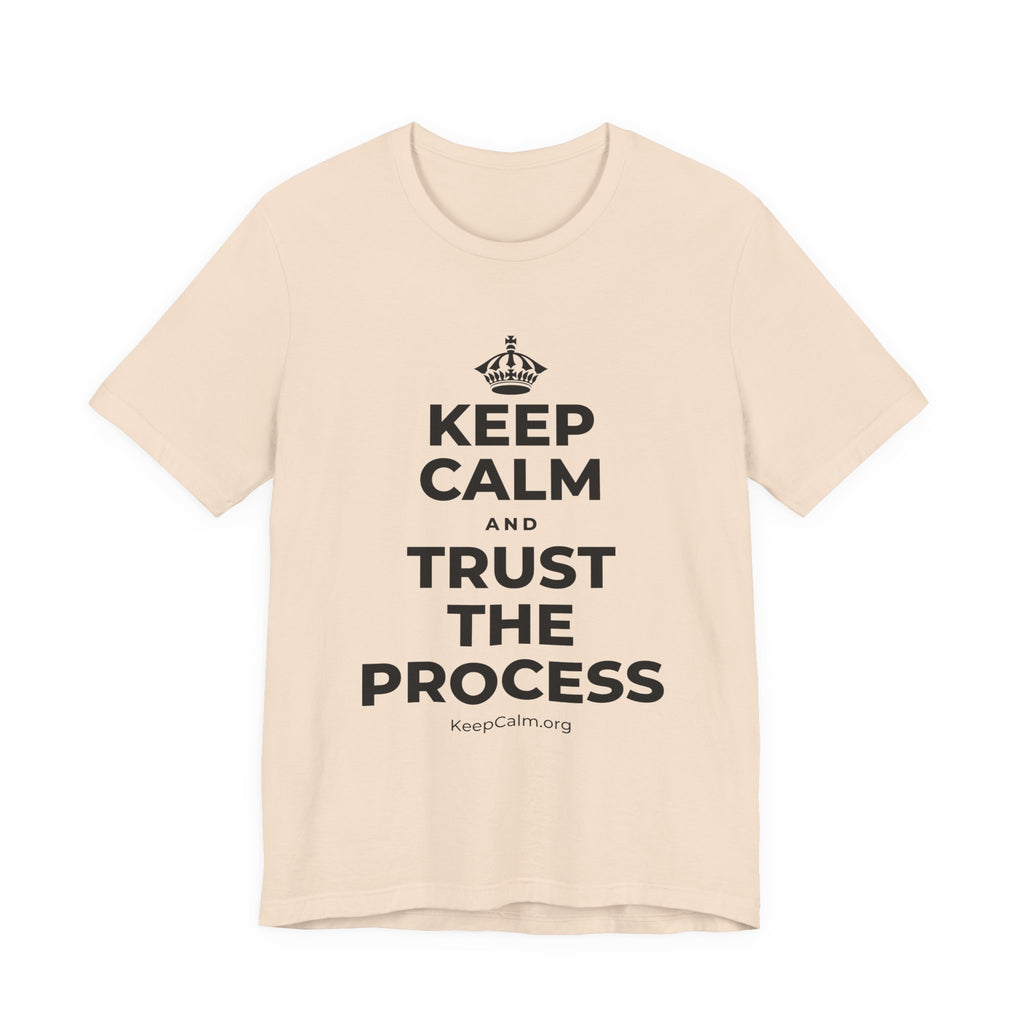 KEEP CALM AND TRUST THE PROCESS T-Shirt (Soft Cream–Heather Mauve)