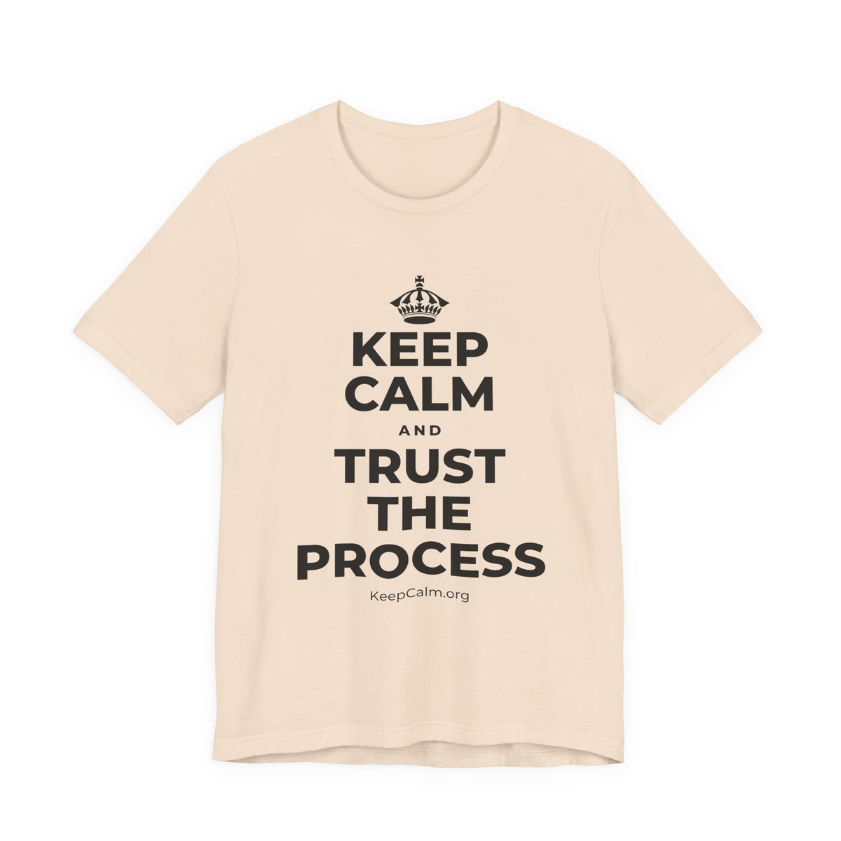 KEEP CALM AND TRUST THE PROCESS T-Shirt (Soft Cream–Heather Mauve)