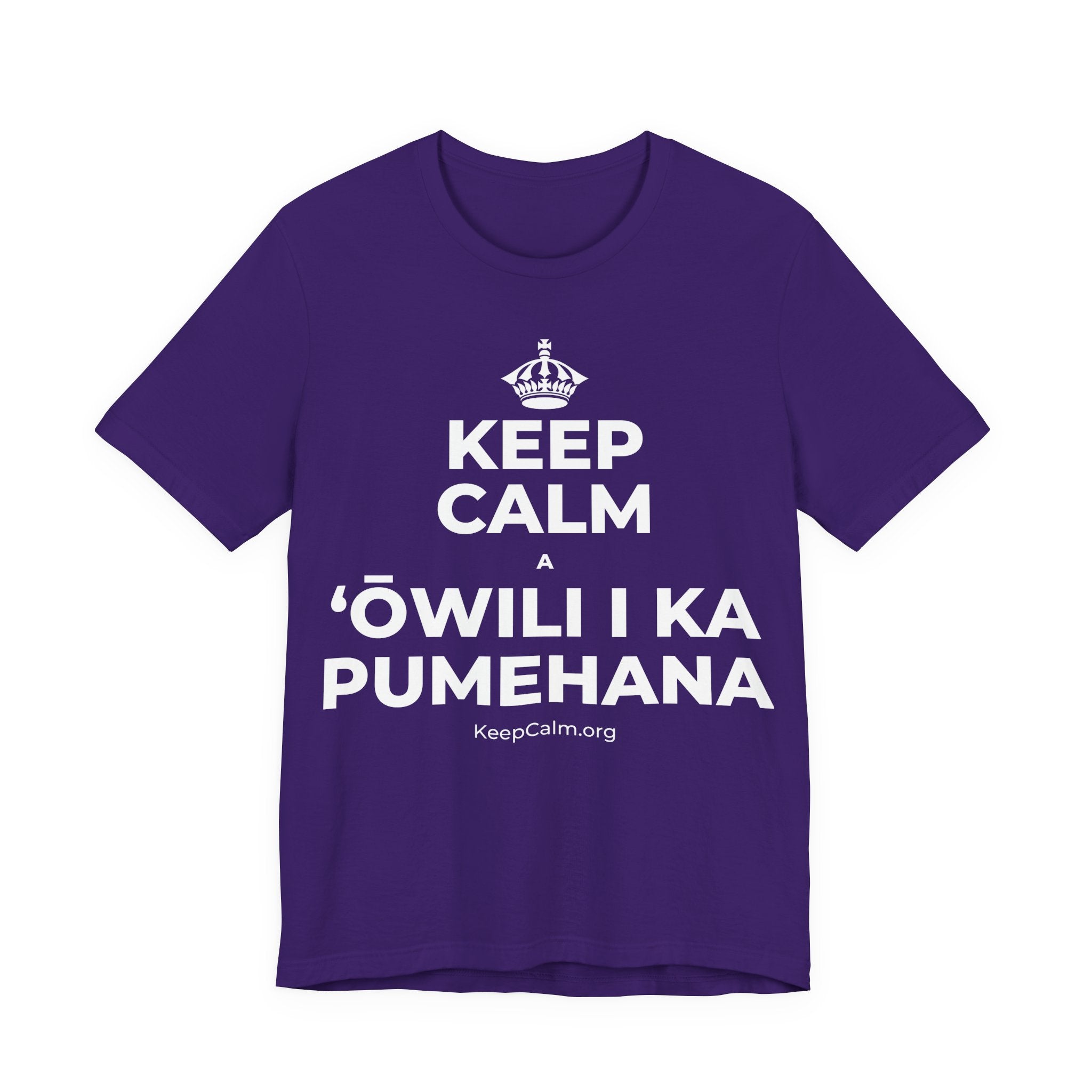 KEEP CALM A ʻŌWILI I KA PUMEHANA T-Shirt (Soft Cream–Heather Mauve)