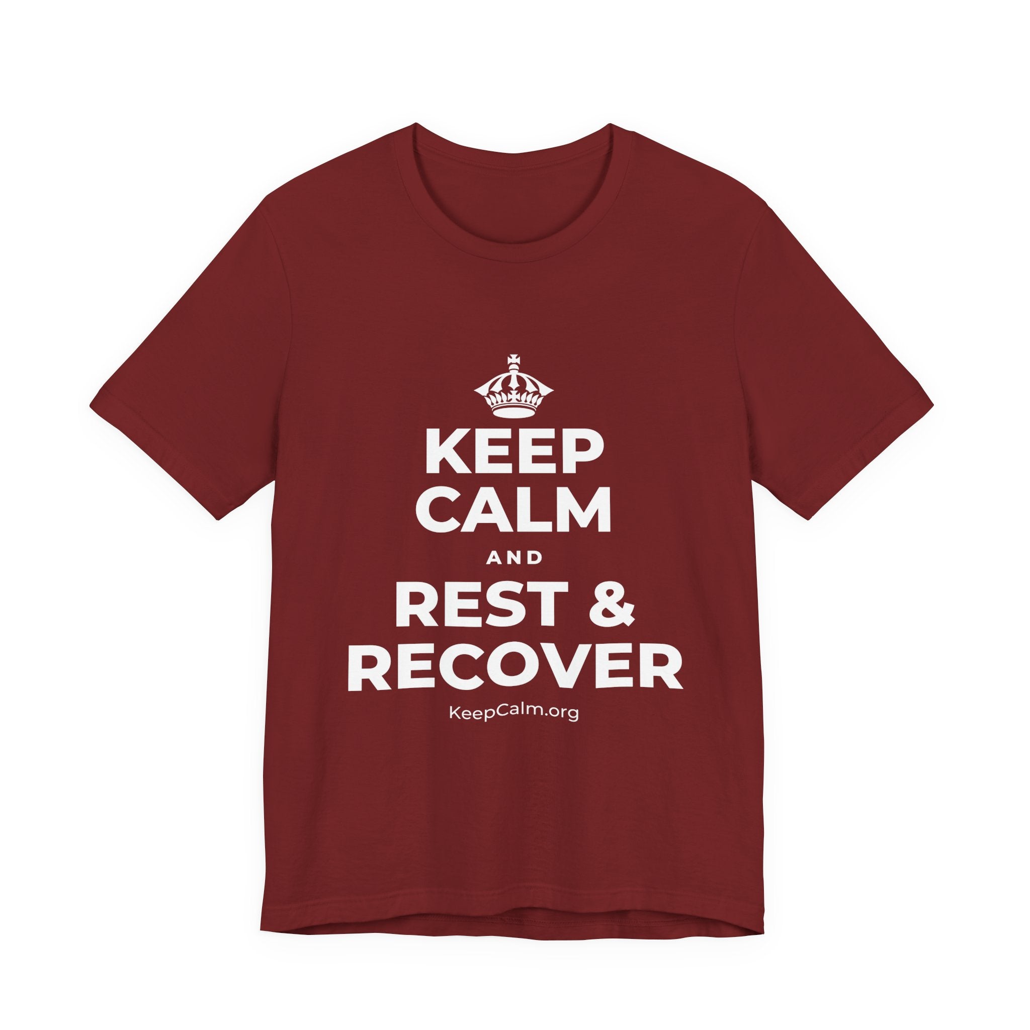 KEEP CALM AND REST & RECOVER T-Shirt (Baby Blue–Silver)