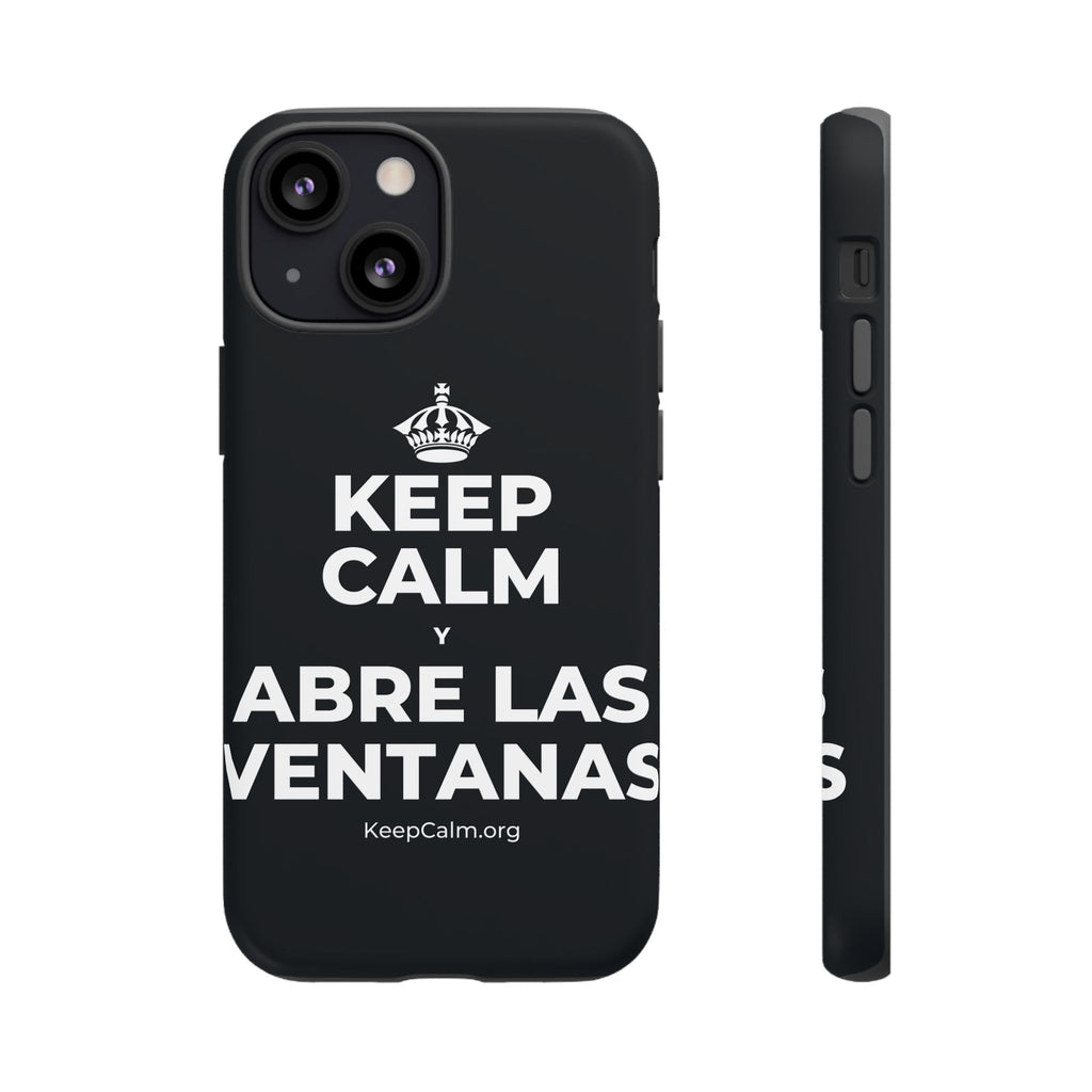 KEEP CALM Y ABRE LAS VENTANAS Phone Case (Dark)
