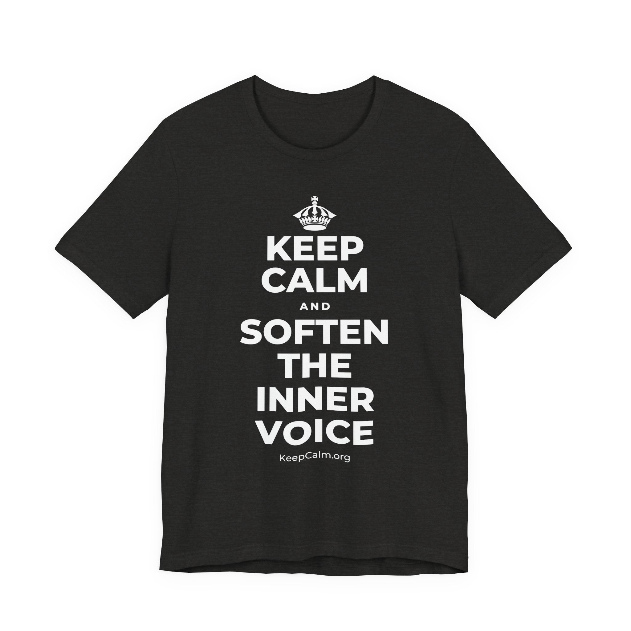KEEP CALM AND SOFTEN THE INNER VOICE T-Shirt (Soft Cream–Heather Mauve)
