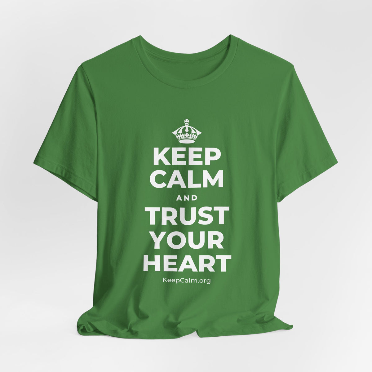 KEEP CALM AND TRUST YOUR HEART T-Shirt (Baby Blue–Silver)
