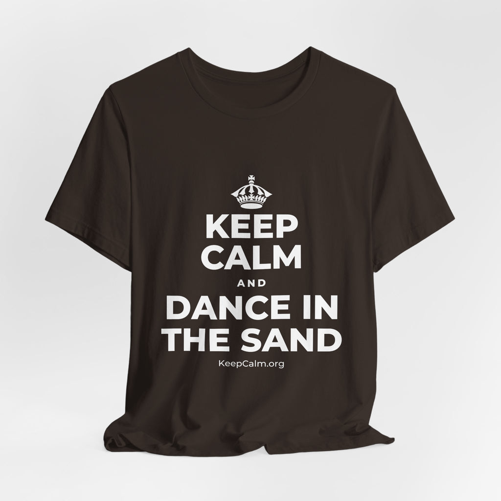 KEEP CALM AND DANCE IN THE SAND T-Shirt (Soft Cream–Heather Mauve)