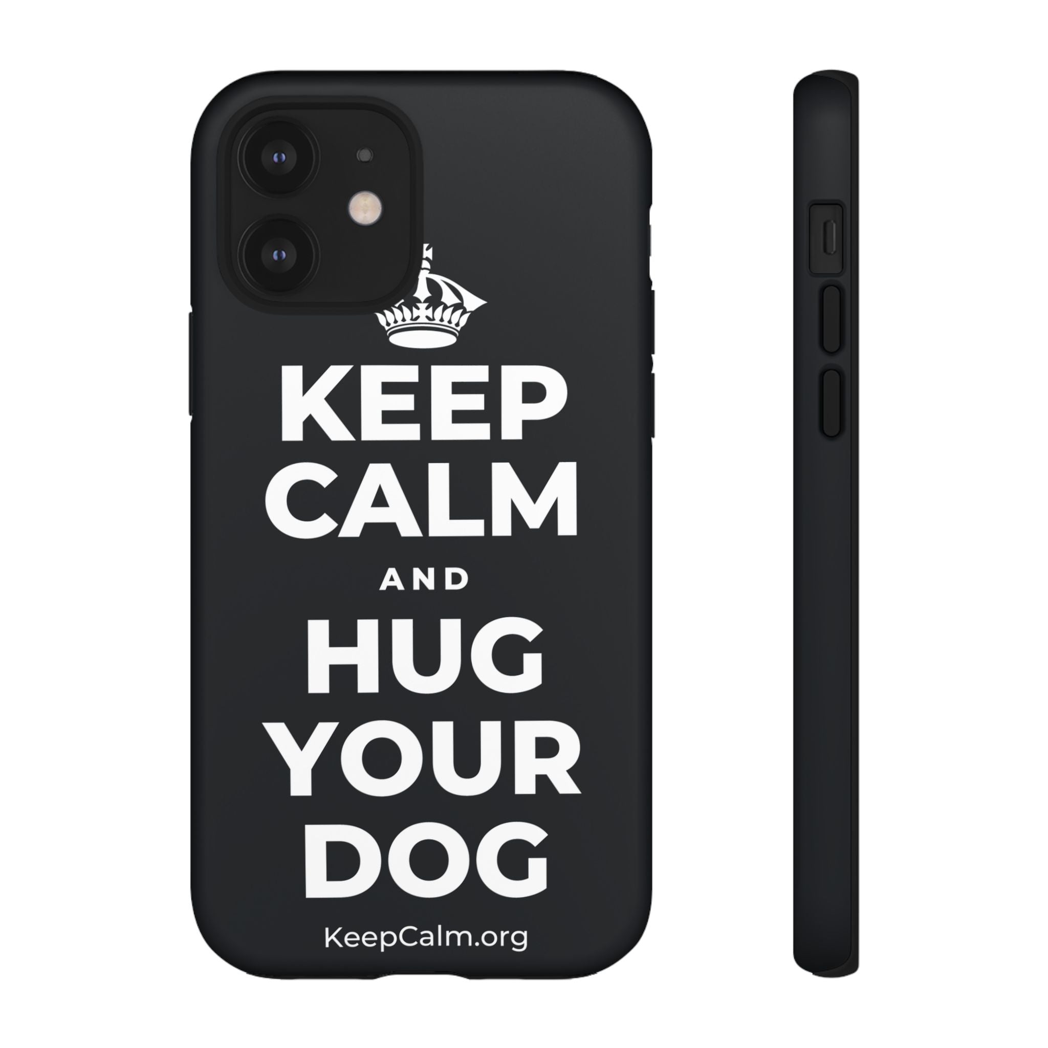 KEEP CALM AND HUG YOUR DOG Phone Case (Dark)
