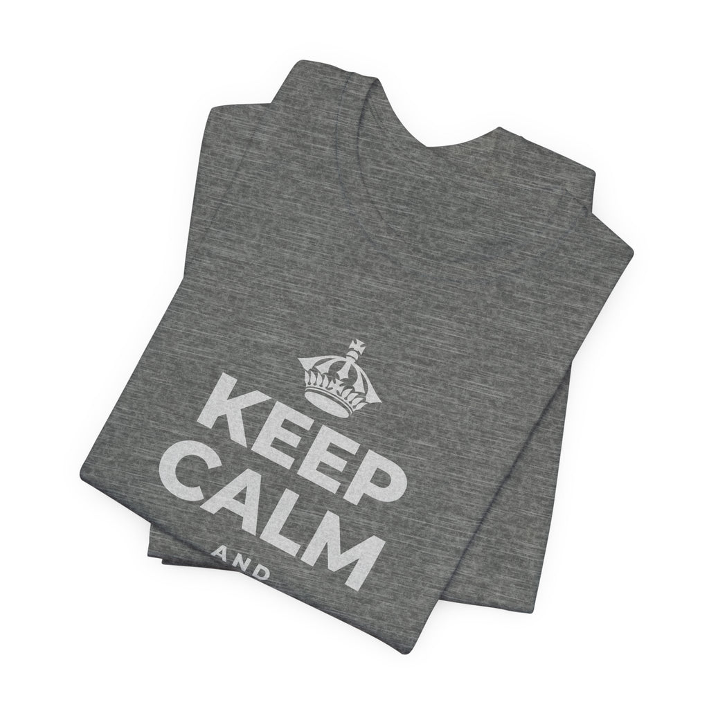 KEEP CALM AND WRITE IT DOWN T-Shirt (Baby Blue–Silver)