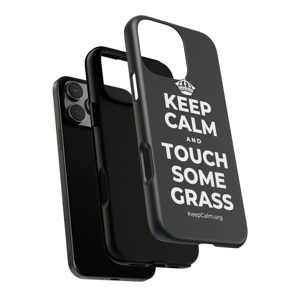 KEEP CALM AND TOUCH SOME GRASS Phone Case (Dark)
