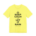 KEEP CALM AND LET IT RAIN T-Shirt (Soft Cream–Heather Mauve)