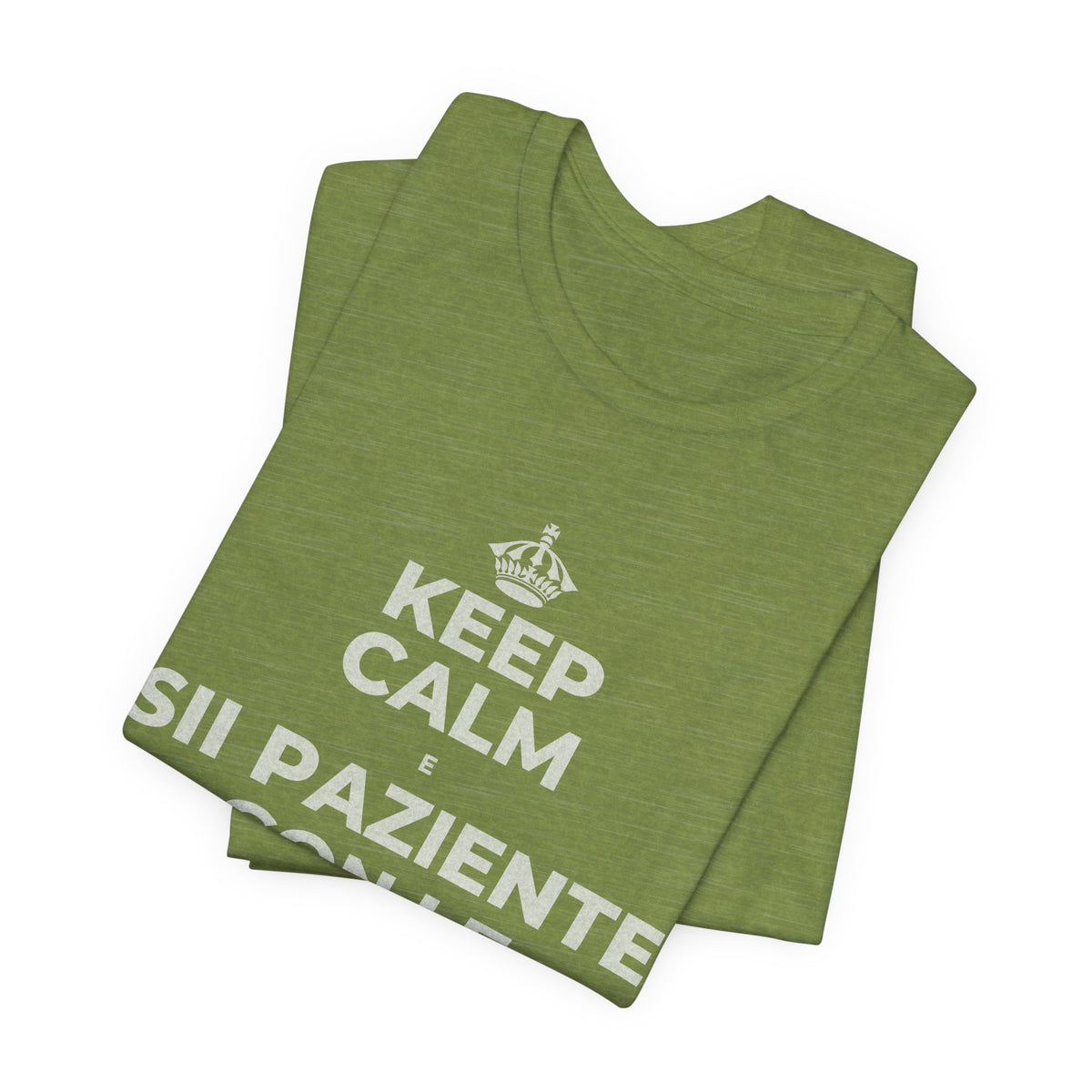 KEEP CALM E SII PAZIENTE CON LE NUOVE ABITUDINI T-Shirt (Baby Blue–Silver)